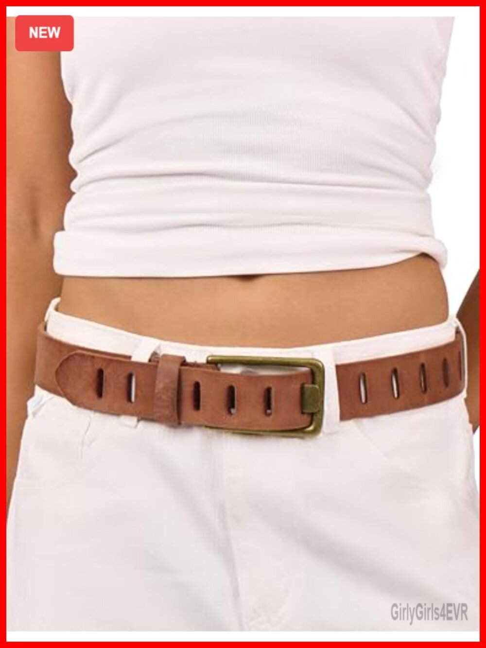 Full Grain Leather Belt 1.57" Western Cowgirl Wide Adjustable Buckle
